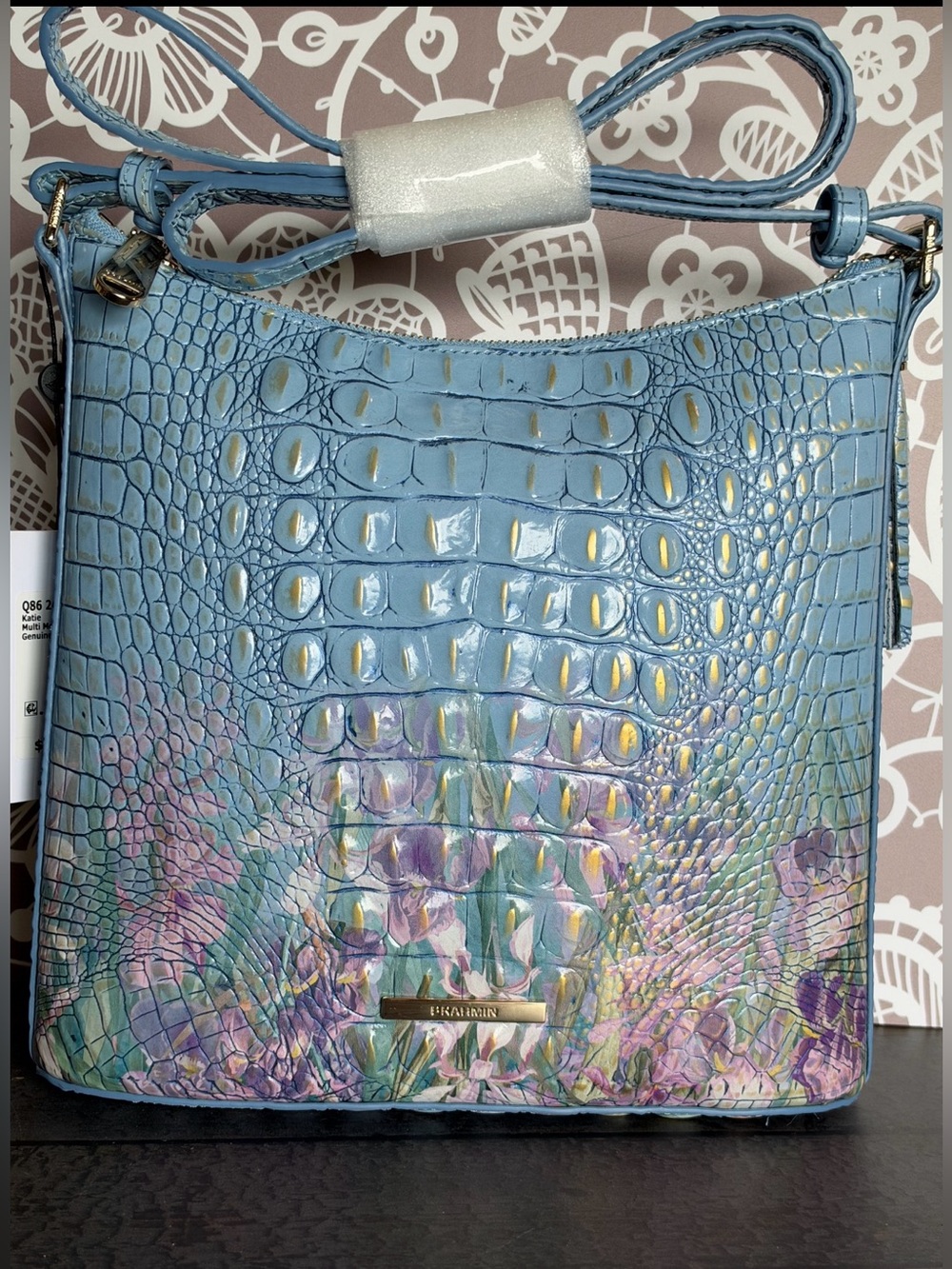 FIRM LAST 1 Brahmin Katie Crossbody Multi Morning Dew NWT TASSEL Flower